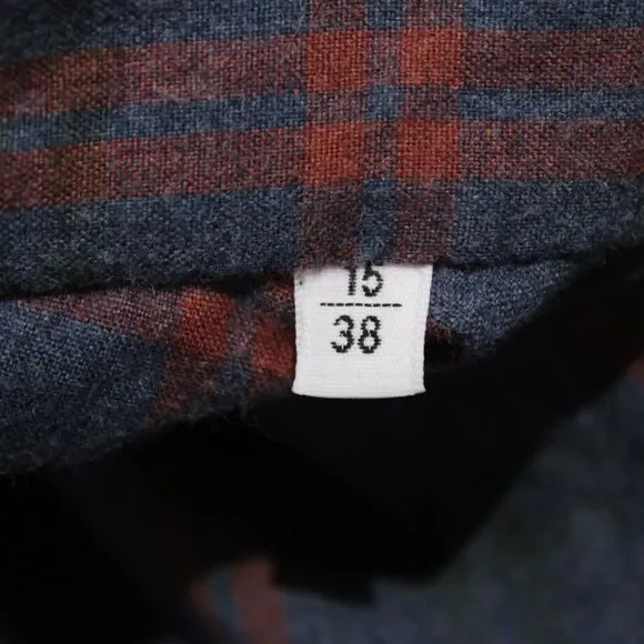 Kiton NWOT Dress Shirt Size 15 / 38 In Blue, Red, & Green Check 100% Cotton - Picture 8 of 12